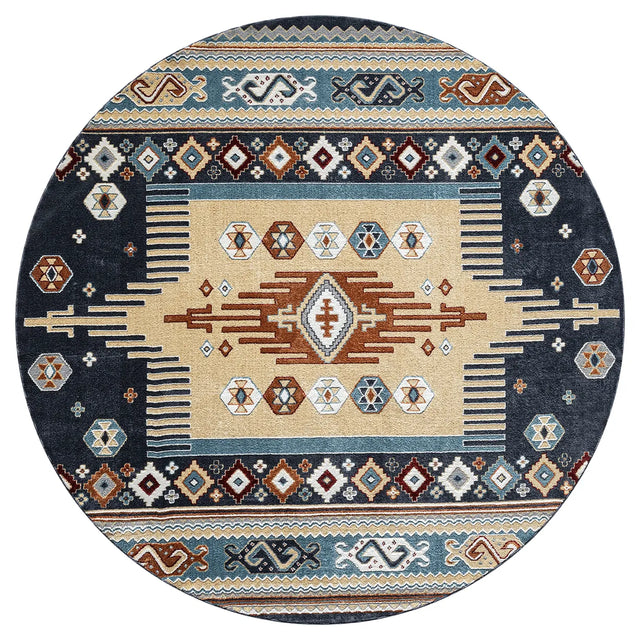 United Weavers Stratton Denali Navy Rug - round front view