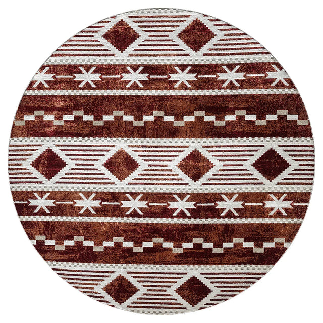 United Weavers Stratton Orchard Burgundy Rug - round front view