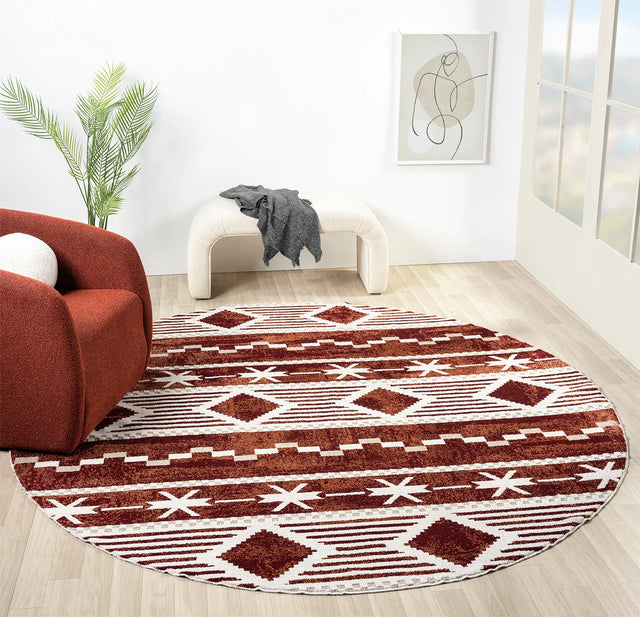 United Weavers Stratton Orchard Burgundy Rug - round room scene