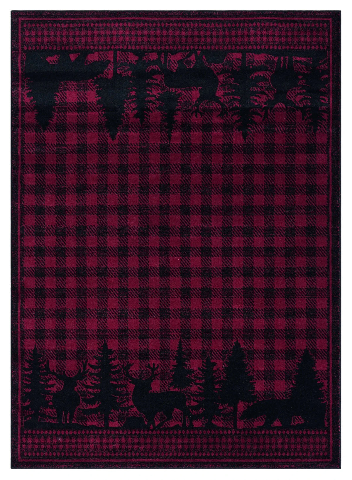 United Weavers Highlands Woodland Red Rug - front view