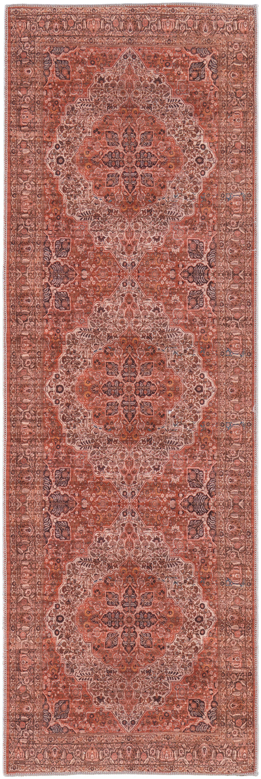 Feizy Rawlins Rln39Hnf Red/Tan/Pink Area Rug
