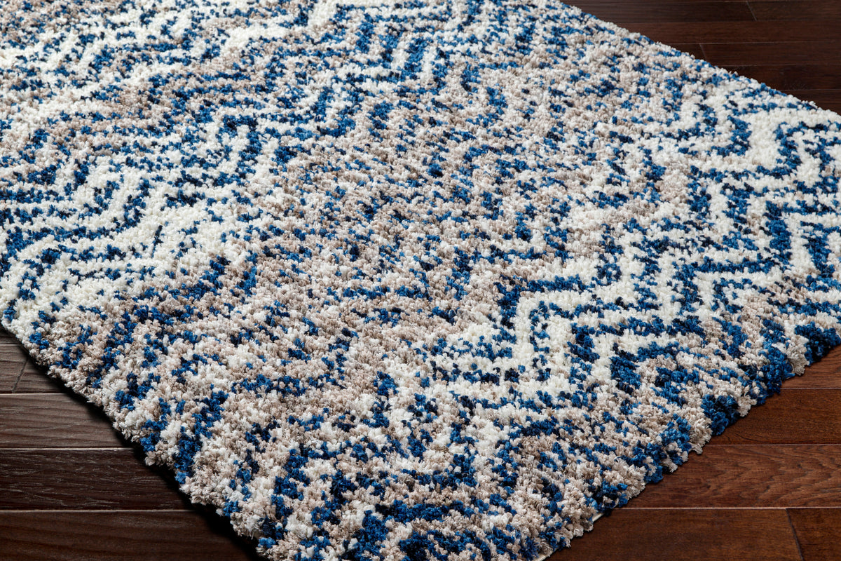 Surya Ultra Shag Utg-2303 Light Silver, Midnight Blue, Jet Black, Metallic - Silver, Ash, Sage, Eggplant Rug.