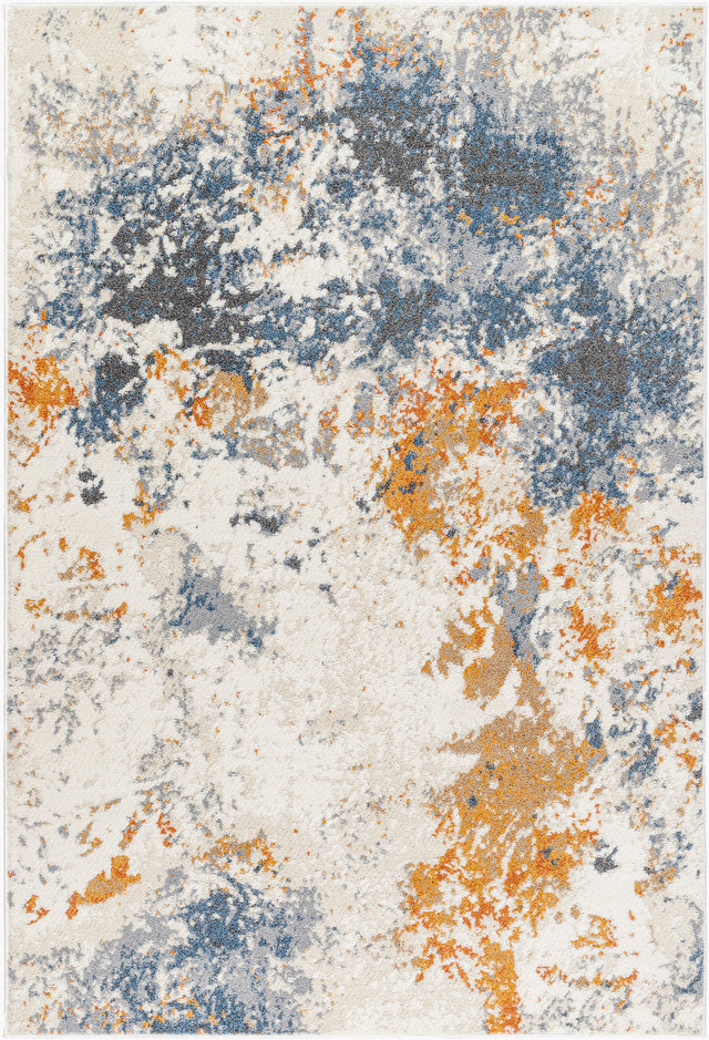 Surya Valet Vat-2310 Cream, Gray, Blue, Beige, Mustard, Burnt Orange Rug.