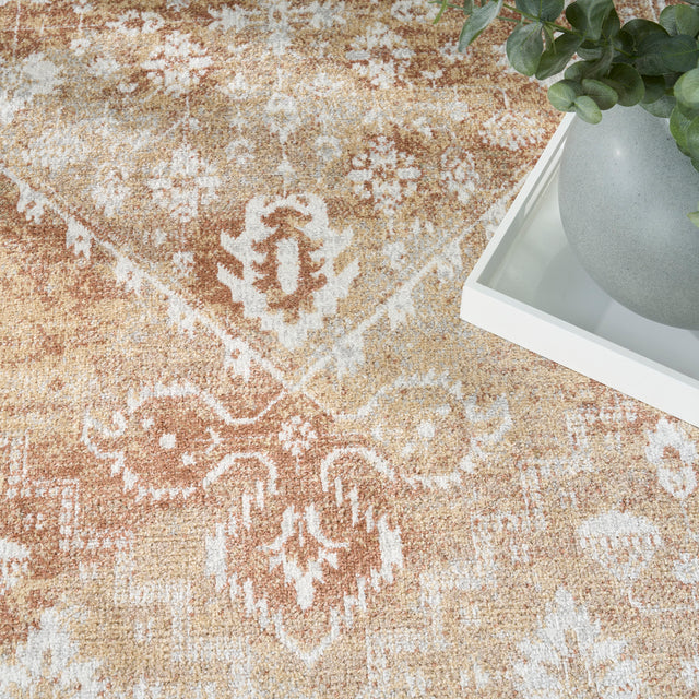 Nourison Astra Machine Washable ASW11 Machine Made Rust, Multicolor Rug