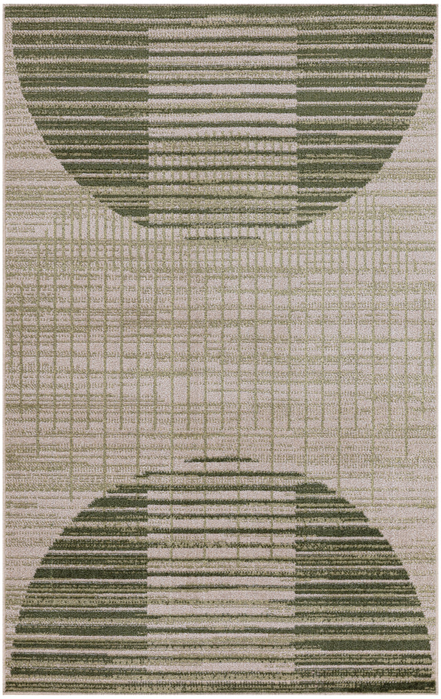 Nourison Astra Machine Washable ASW03 Machine Made Ivory, Olive Rug