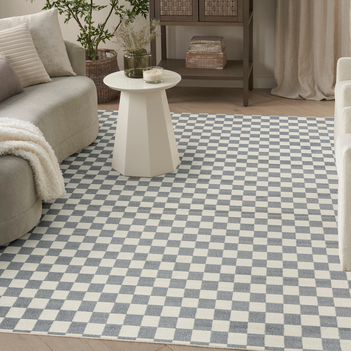 Nourison Serenity Home SRH10 Ivory Blue Contemporary Area Rugs