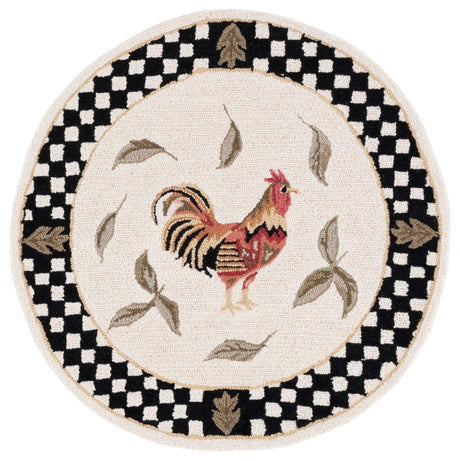 Safavieh Vintage Posters Vp320B Ivory/Black Rug.