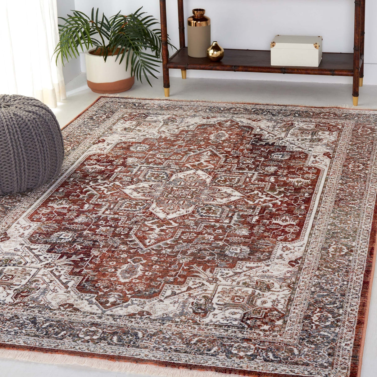 Safavieh Vintage Persian Vtp611Q Red/Ivory Rug.