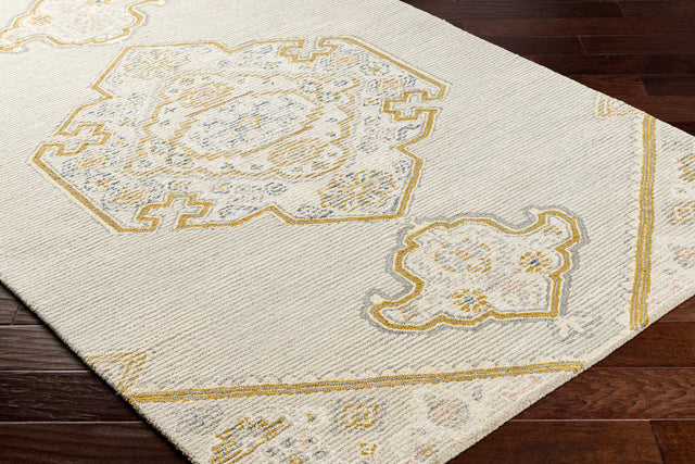 Surya Vivianne Vve-2300 Medium Gray, Mustard, Ivory, Cream Rug.