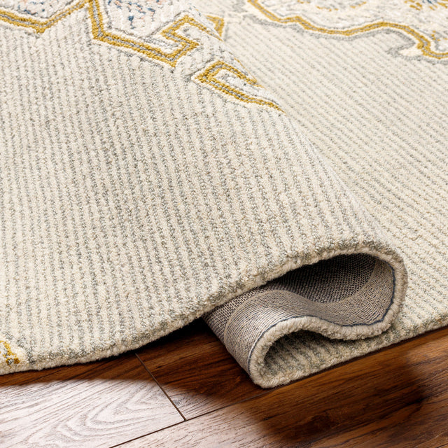 Surya Vivianne Vve-2300 Medium Gray, Mustard, Ivory, Cream Rug.