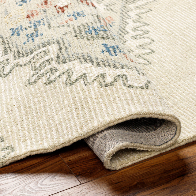 Surya Vivianne Vve-2302 Ivory, Dusty Sage, Rust, Dark Blue Rug.