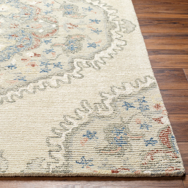 Surya Vivianne Vve-2302 Ivory, Dusty Sage, Rust, Dark Blue Rug.