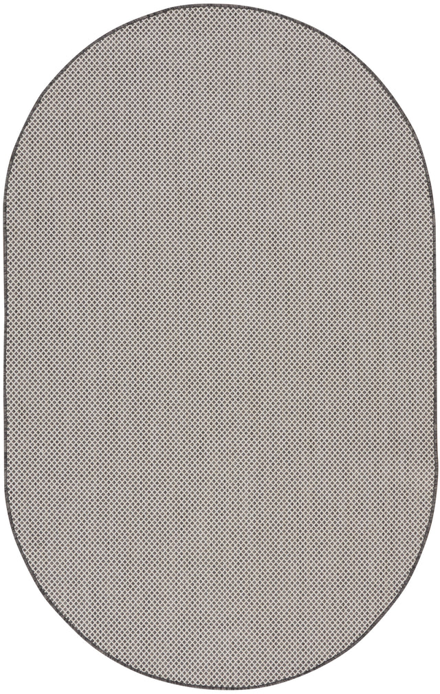 Nourison Courtyard COU01 Machine Made Ivory, Charcoal Rug