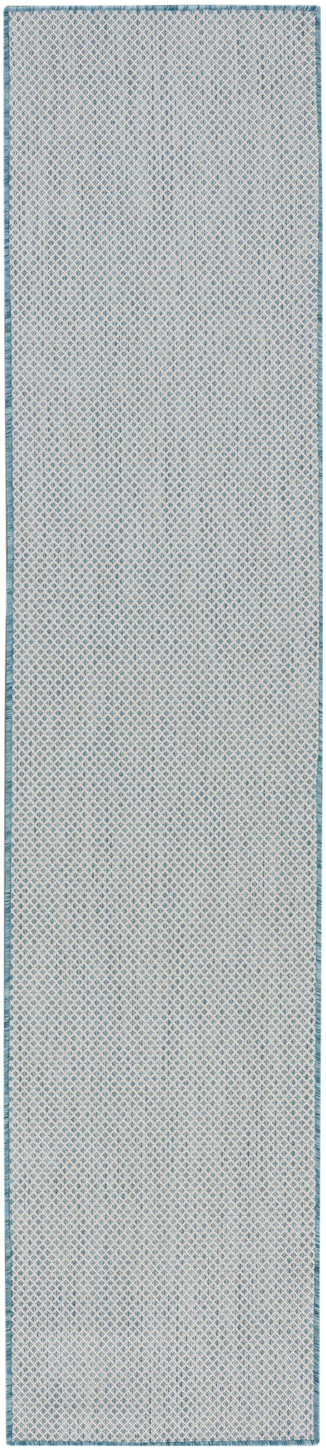Nourison Courtyard COU01 Machine Made Ivory, Aqua Rug