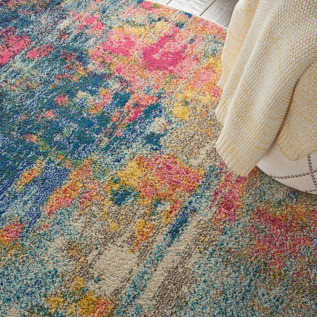 Nourison Celestial CES09 Machine Made Blue, Yellow Rug
