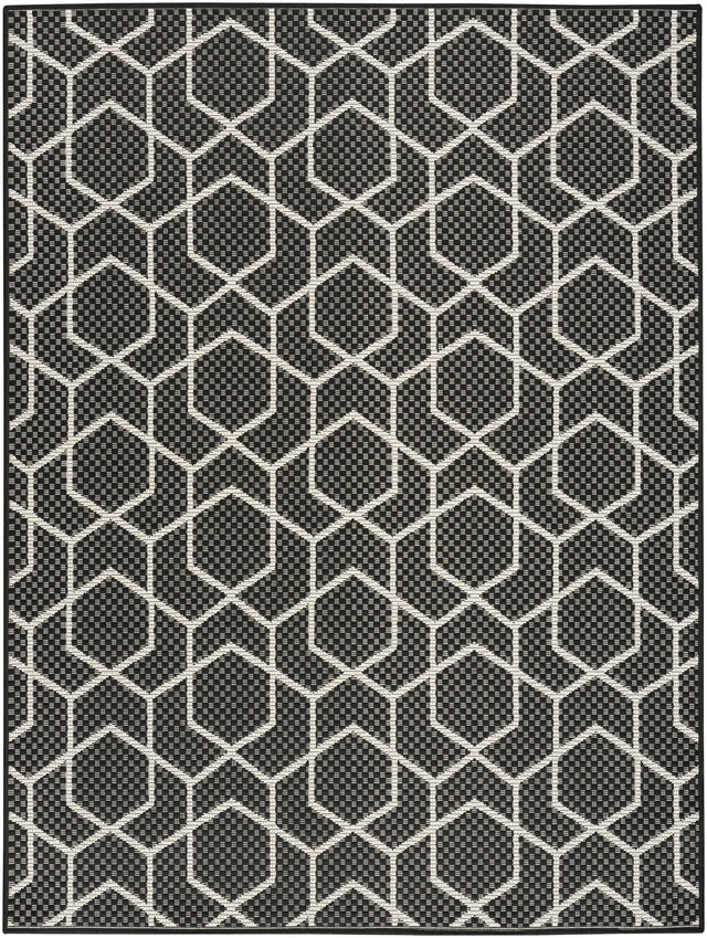 Nourison Horizon Indoor/Outdoor HOZ01 Black Contemporary Area Rugs