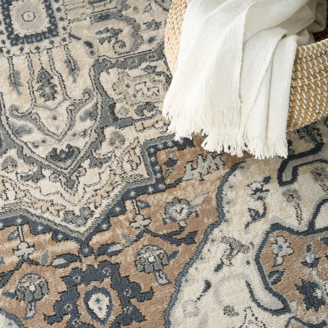 Nourison Quarry QUA18 Machine Made Ivory, Taupe Rug