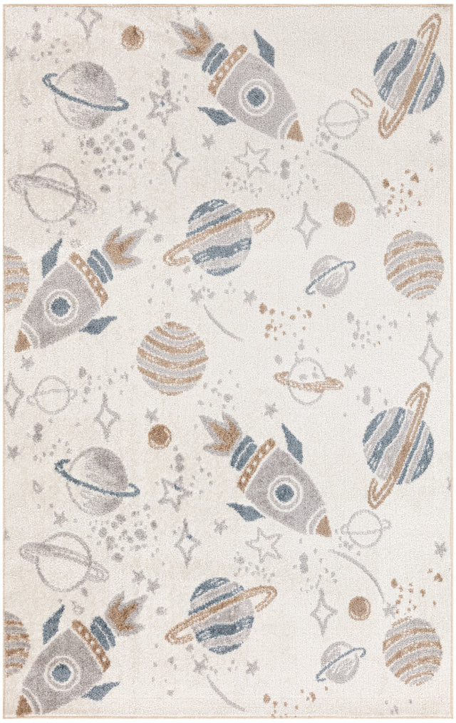 Nourison Astra Machine Washable ASW18 Machine Made Ivory, Multicolor Rug