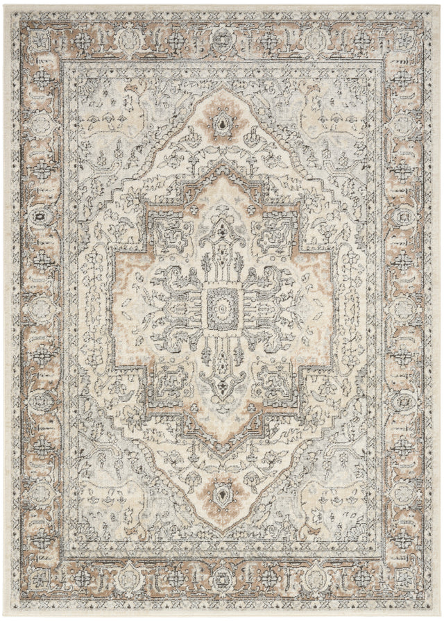 Nourison Quarry QUA18 Machine Made Ivory, Grey, Taupe Rug