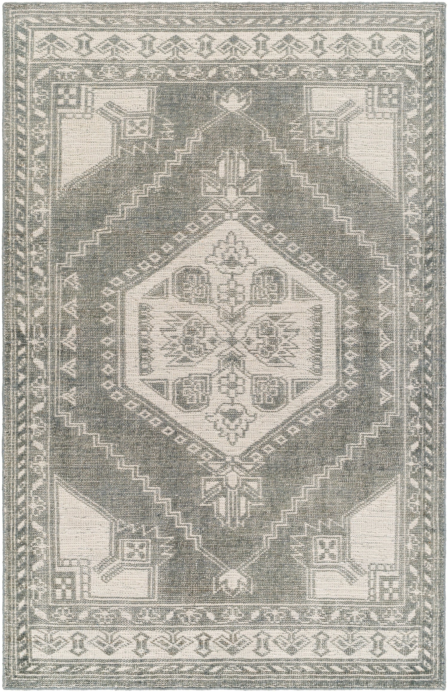 Surya Zahra Zha-2306 Dusty Sage, Medium Gray, Light Gray, Light Beige Rug.