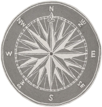 Liora Manne Frontporch Compass 1447/47 Grey, White Rugs