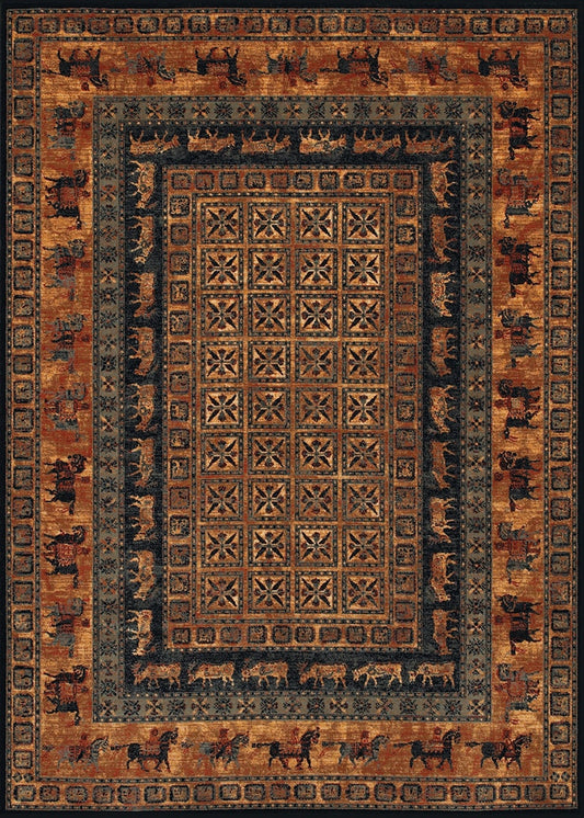 Couristan Old World Classic Pazyrk 1660/3066 Burnished Rust Area Rug