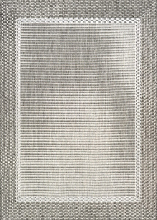 Couristan Recife Stria Texture 5526/2312 Champagne / Taupe Bordered Area Rug