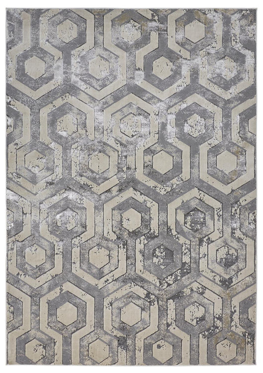 Feizy Micah 3046F Ivory/Silver Area Rug