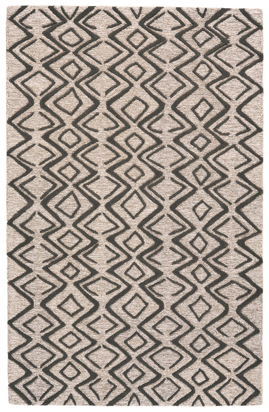 Feizy Enzo 8733F Taupe/Black Area Rug