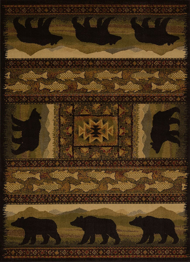 United Weavers Affinity Black Bears Lodge (750-01943) Rugs.