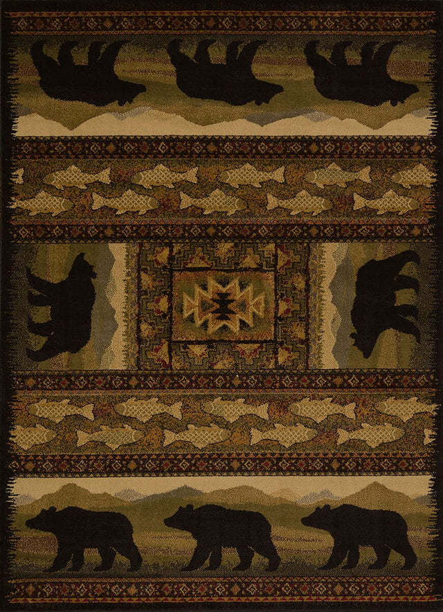 United Weavers Affinity Black Bears Lodge (750-01943) Rugs.