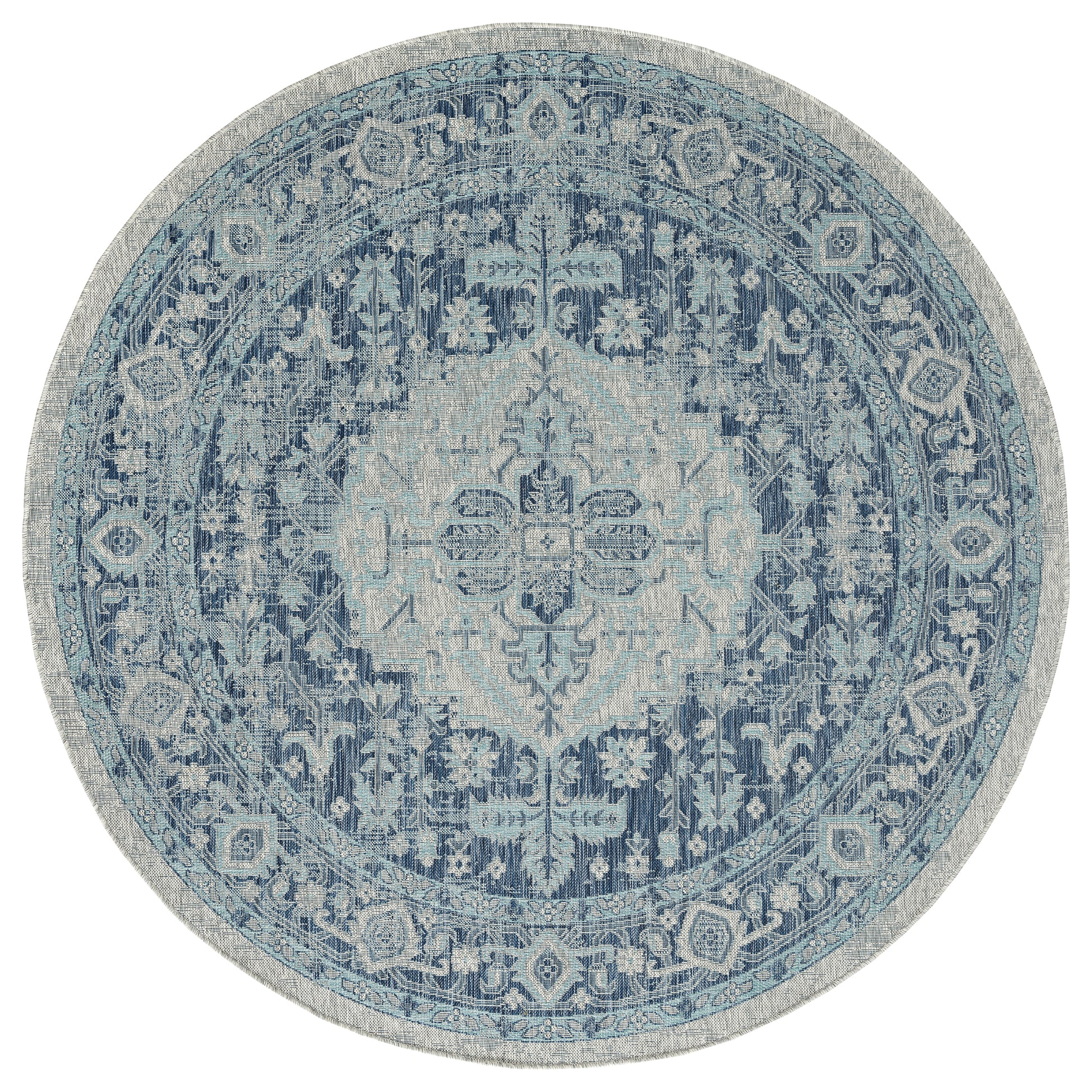 Kaleen Arelow Are01-22 Navy, Teal, Gray, White Area Rug