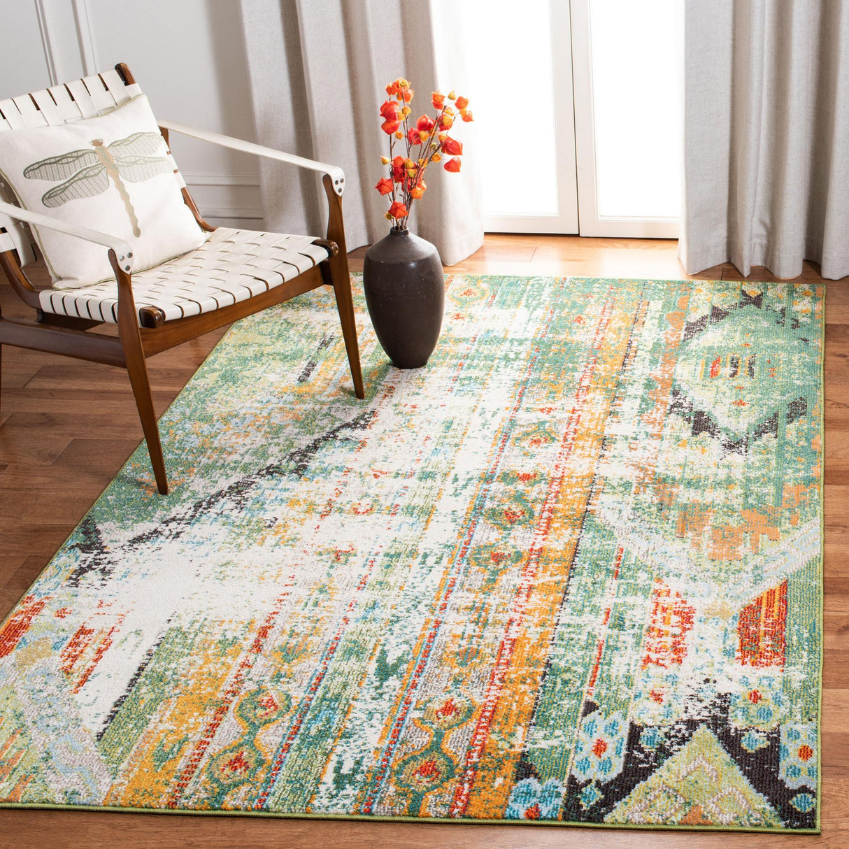 Safavieh Madison Mad422Y Green/Orange Rugs.