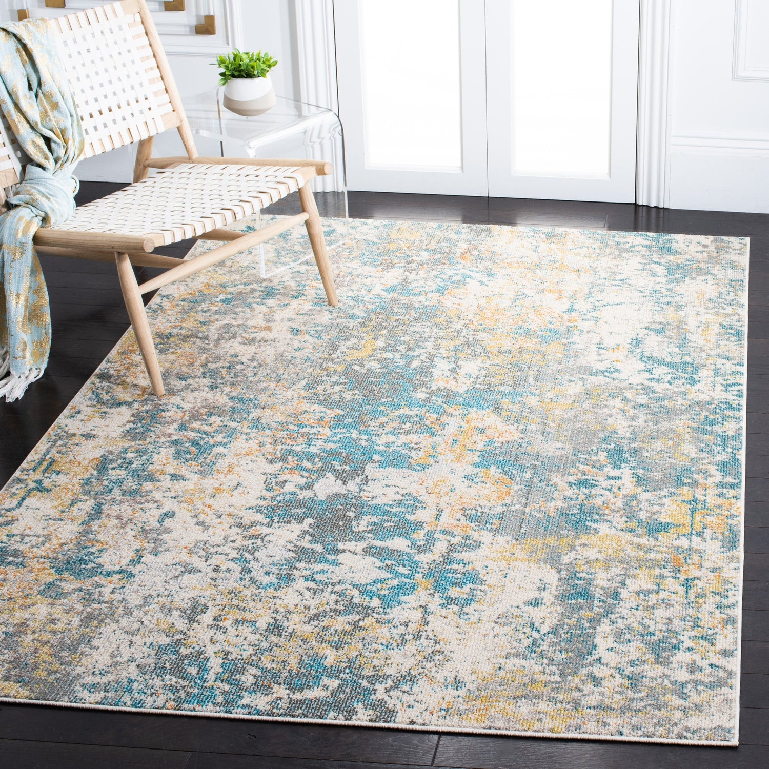 Safavieh Madison Mad453K Teal/Gold Rug.