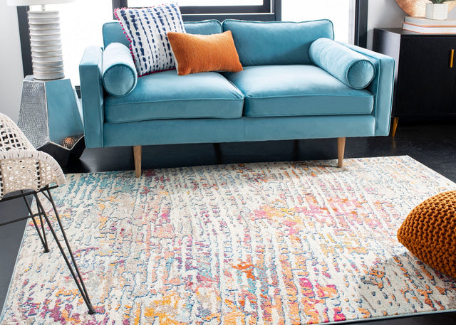 Safavieh Madison Mad454B Light Blue/Orange Rug.