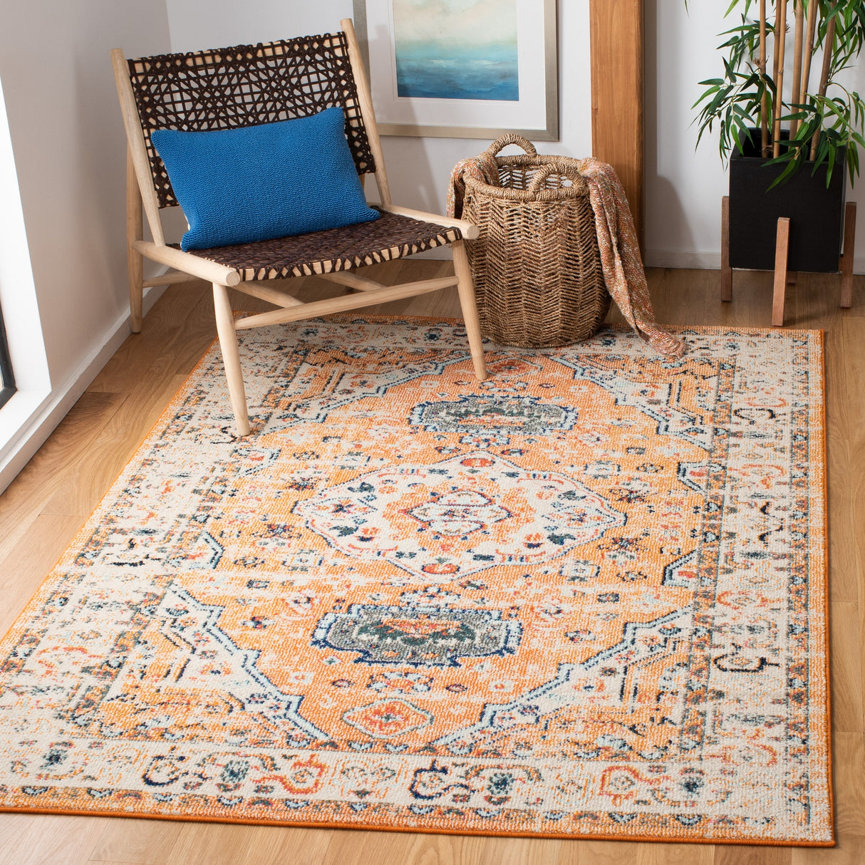 Safavieh Madison Mad468P Orange/Ivory Rug.
