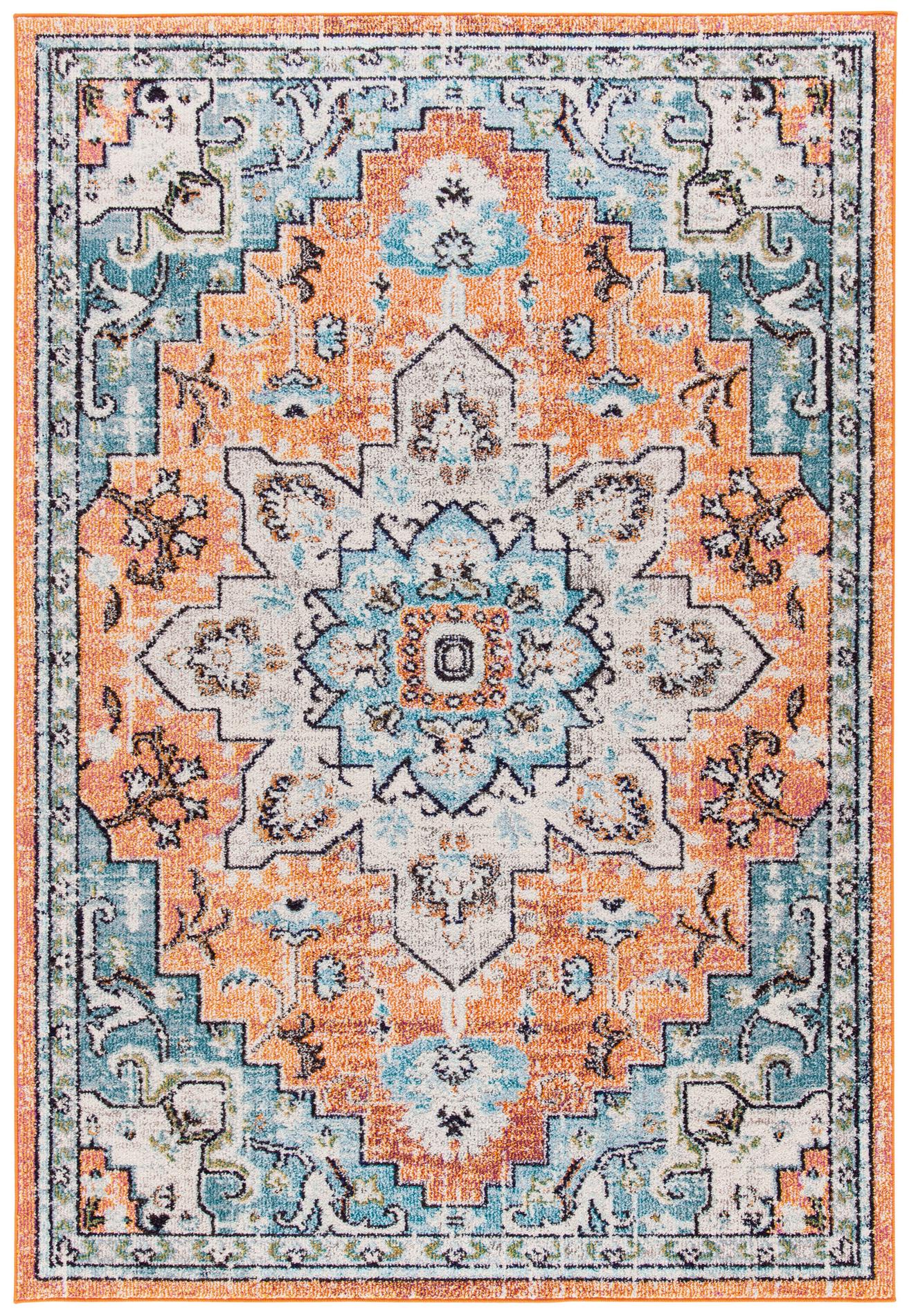 Safavieh Madison Mad473P Orange/Teal Rug.