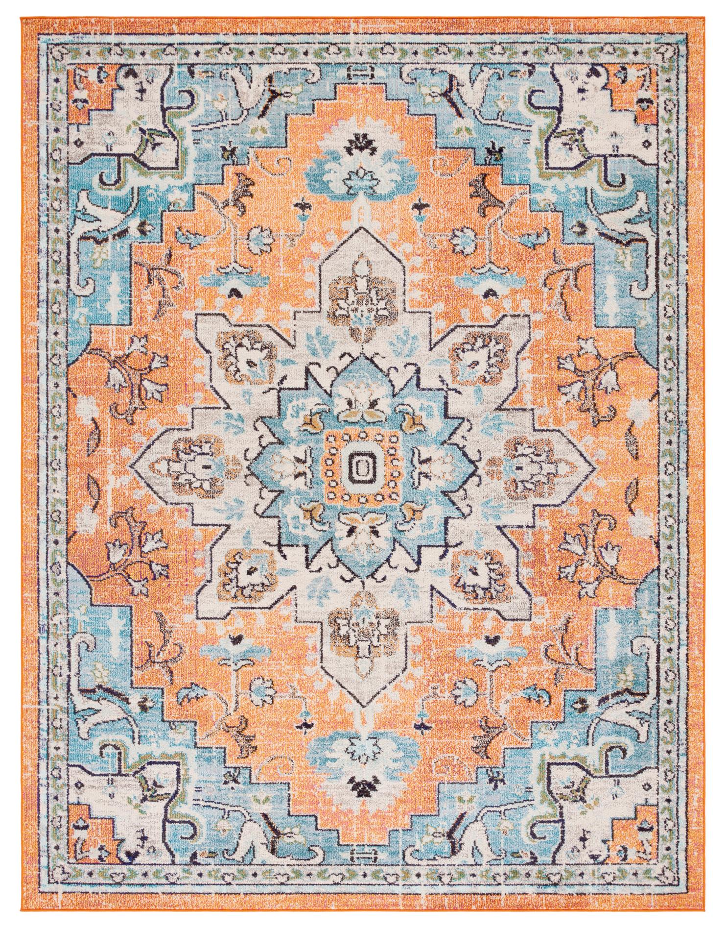 Safavieh Madison Mad473P Orange/Teal Rug.