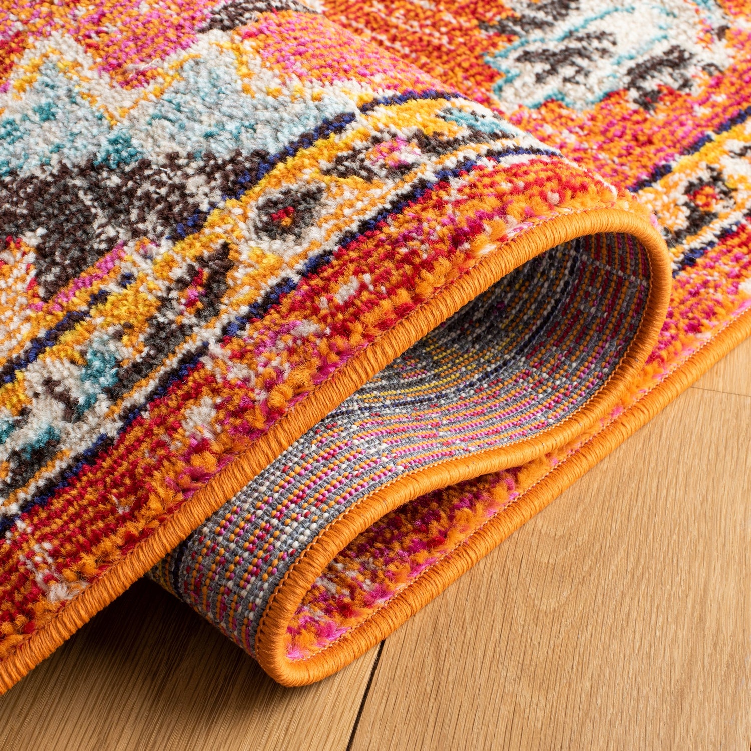 Safavieh Madison Mad484P Orange/Light Blue Rugs.