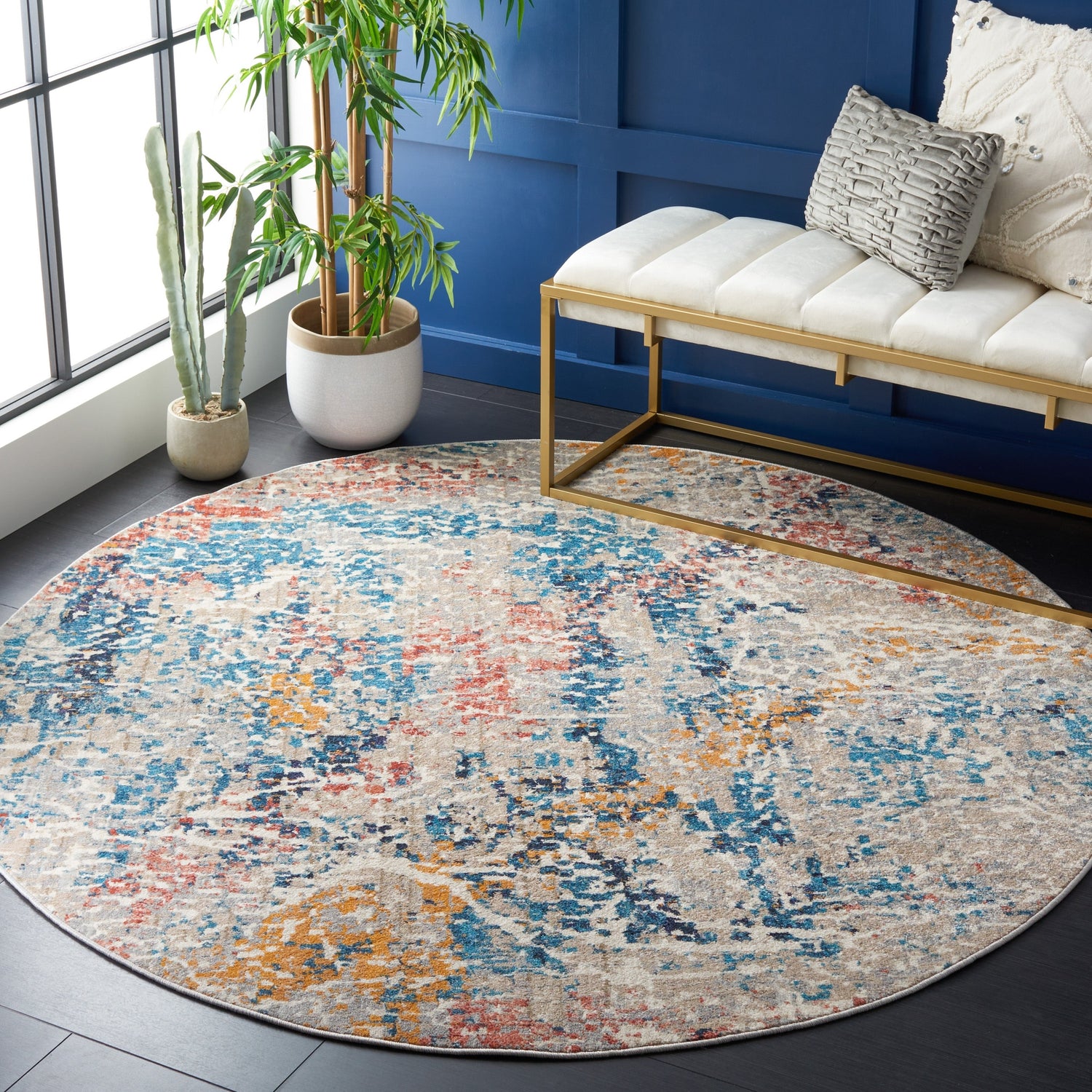 Safavieh Madison Mad494F Grey/Orange Rugs.
