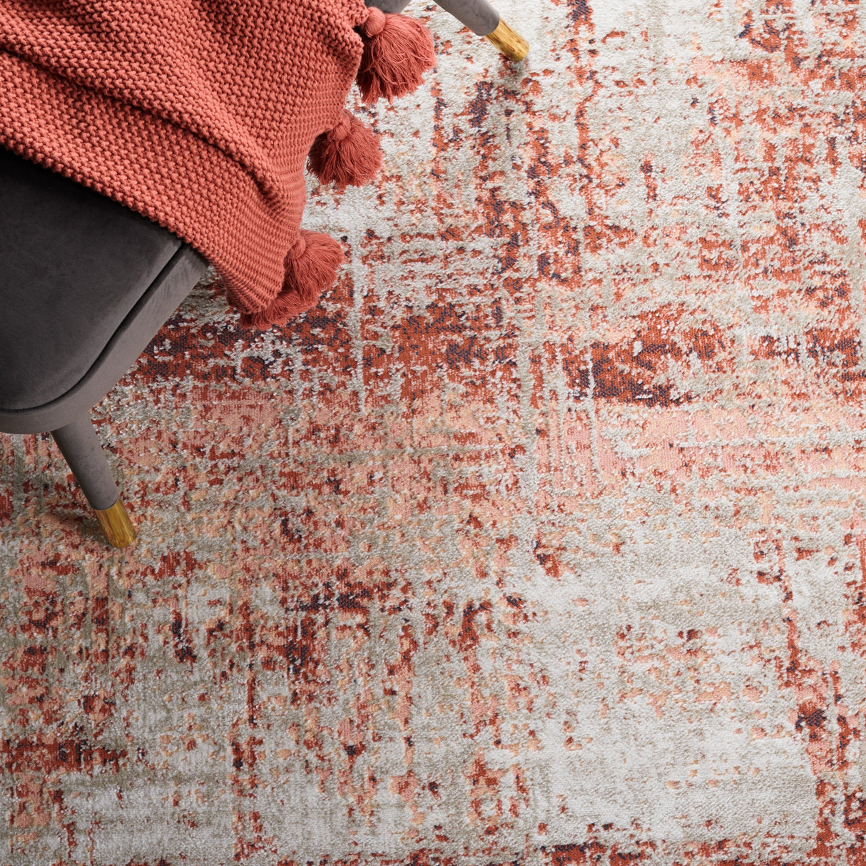 Safavieh Madison Mad819R Rust/Grey Rug.