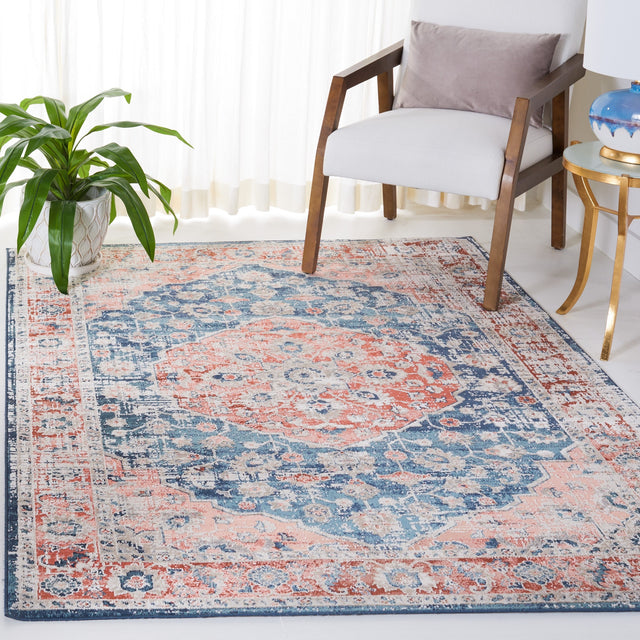 Safavieh Madison Mad836N Navy/Rust Rug.