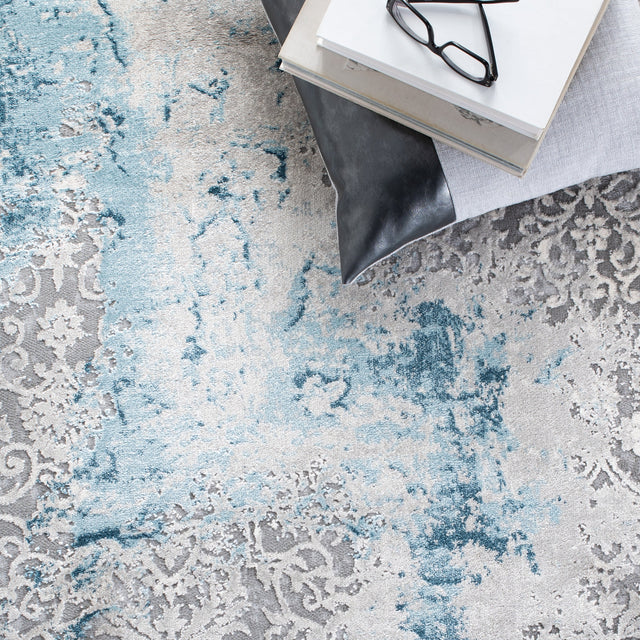 Safavieh Meadow Mdw573F Light Grey/Blue Rug.
