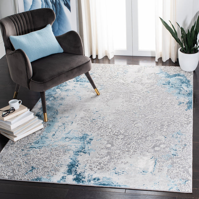 Safavieh Meadow Mdw573F Light Grey/Blue Rug.