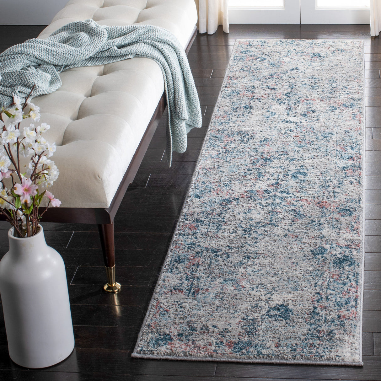 Safavieh Meadow Mdw583G Light Grey/Blue Rug.