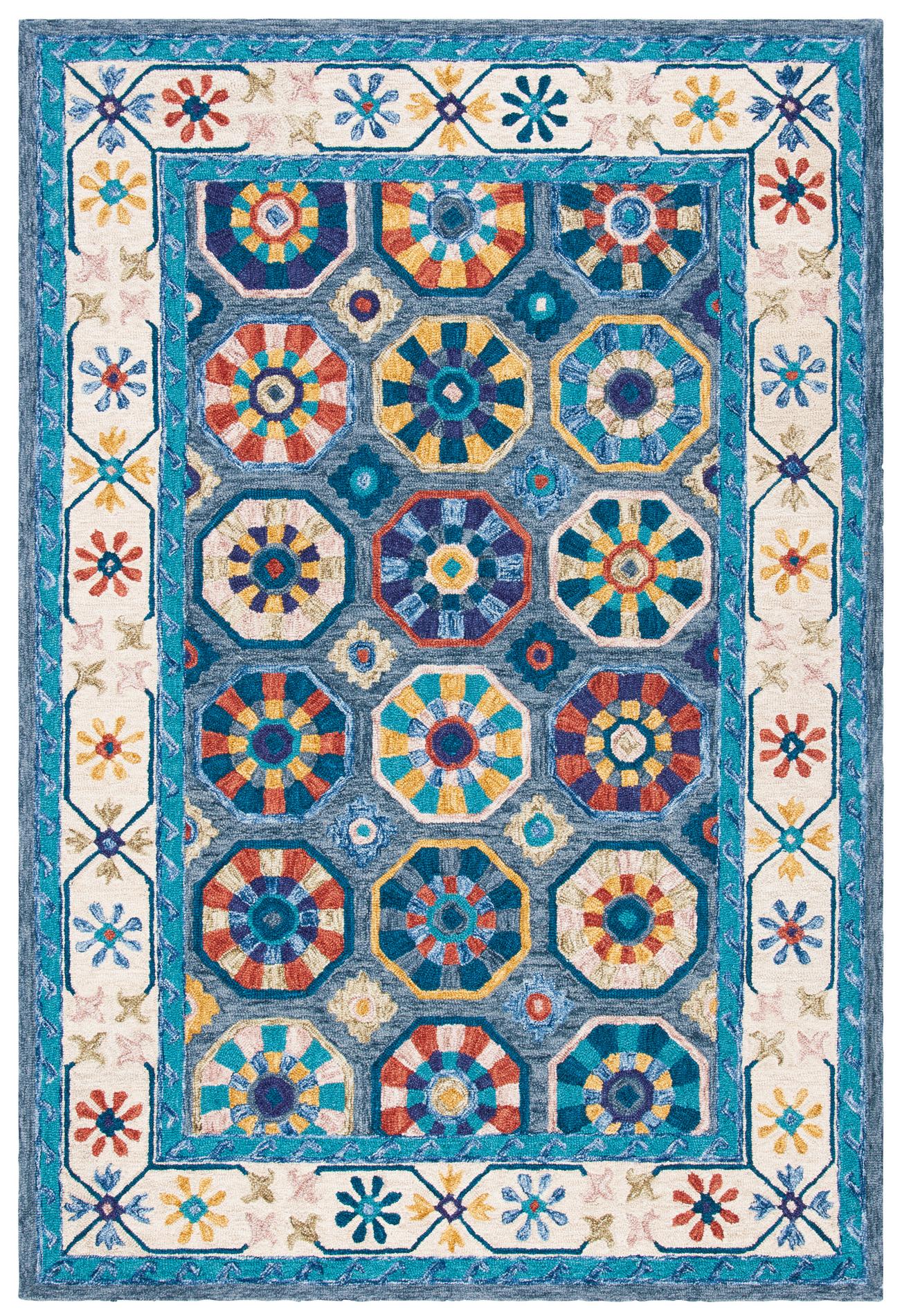 Safavieh Metro Met116M Blue/Ivory Rugs.