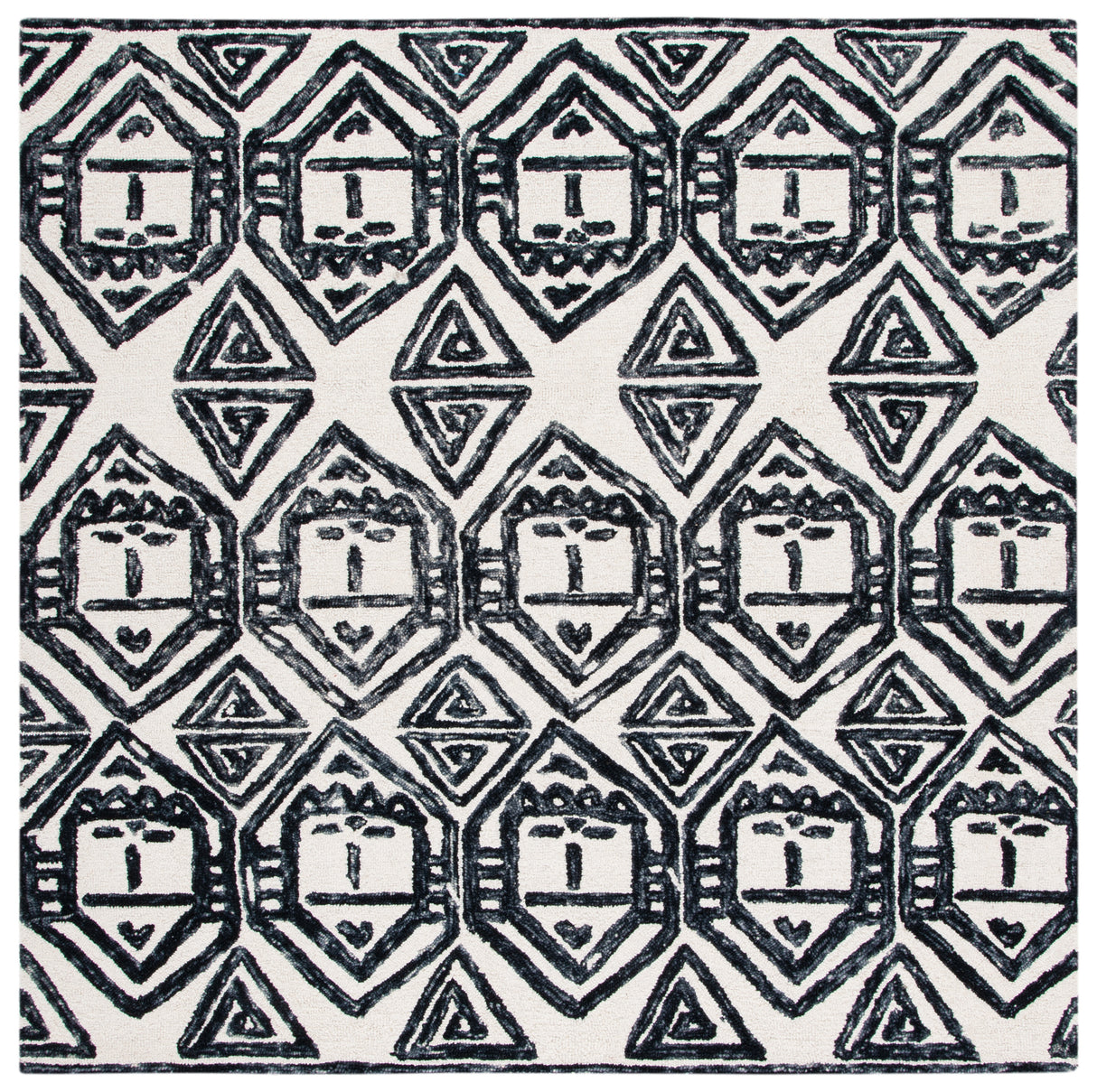 Safavieh Metro Met404Z Black/Ivory Rugs.