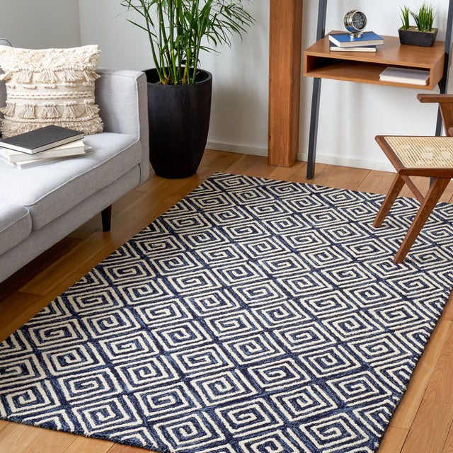 Safavieh Metro Met455N Navy/Ivory Rug.