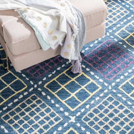Safavieh Metro Met703M Blue/Yellow Rugs.