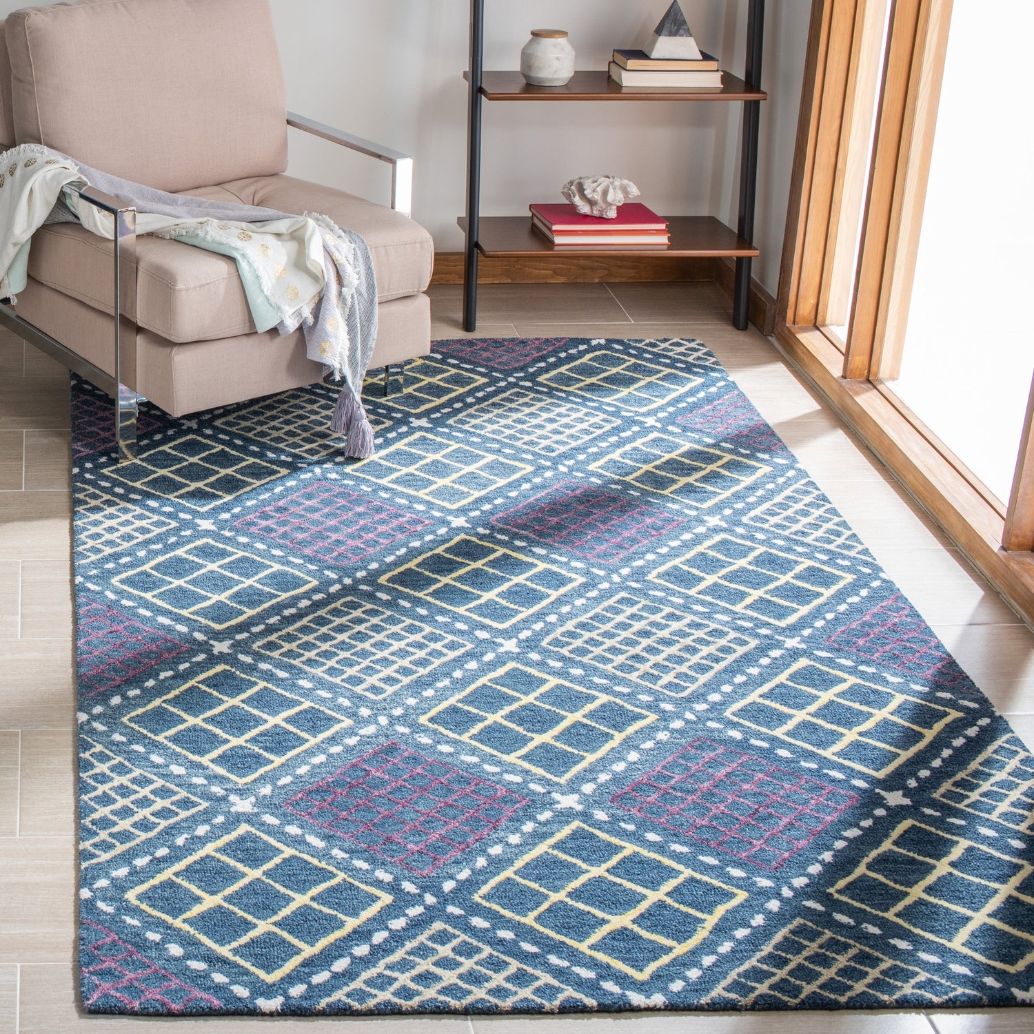 Safavieh Metro Met703M Blue/Yellow Rugs.